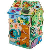 Busy House Jungle widok z boku — duża tablica manipulacyjna z zamkami i zębatkami