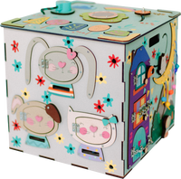 Busy Cube XL Lunar elementy — zębatki, sznurowanie i labirynt kulkowy