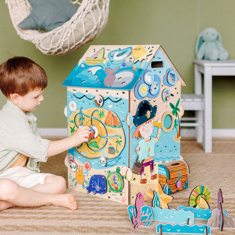 Busy House Pirate detale zamków i zapięć — motoryka mała Montessori - 8