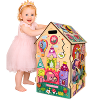 Drewniana tablica sensoryczna Princess dach ogródek kwiatowy — zabawka Montessori