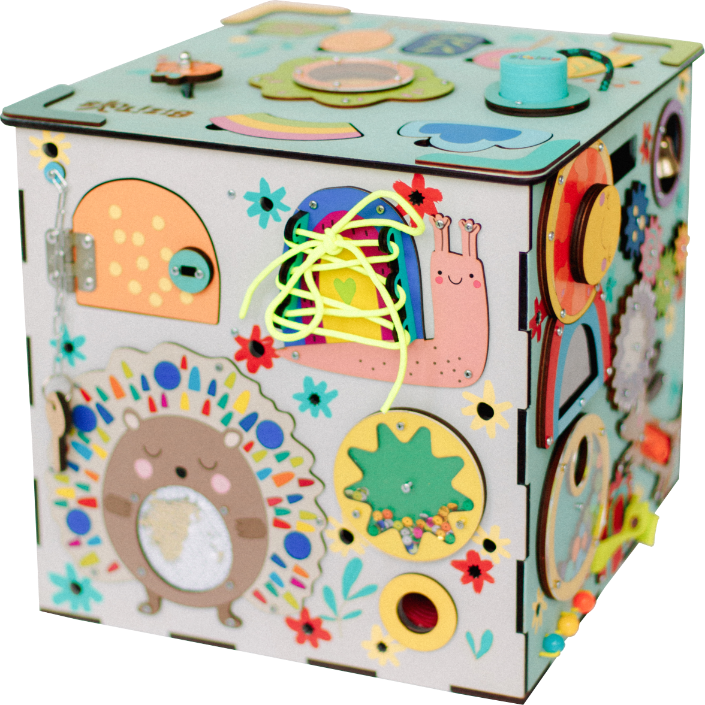 XL drewniana zabawka — ścianka z aktywnościami - 3