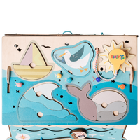 Tablica manipulacyjna Pirate wymiary 60x38x38 cm — duża zabawka sensoryczna