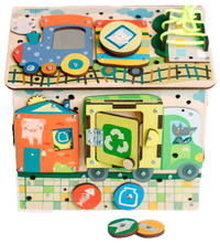 Busy Cube Road widok z boku — kostka edukacyjna 26 cm z motywem drogowym