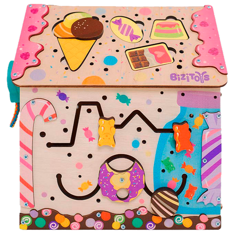 Candy drewniana zabawka — ścianka z aktywnościami - 3