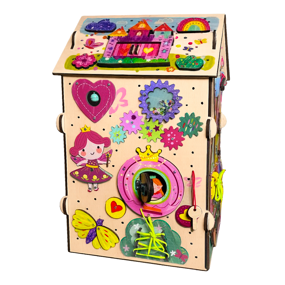 Busy House Princess ścianka tęcza i jednorożec — prezent na roczek dla dziewczynki - 5