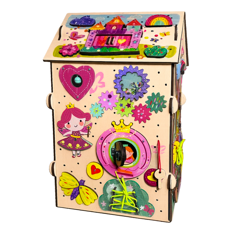 Busy House Princess ścianka tęcza i jednorożec — prezent na roczek dla dziewczynki - 5