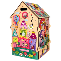 Tablica manipulacyjna Busy House Princess — drewniana zabawka sensoryczna dla dziewczynki BiziToys