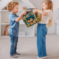 Busy Cube Road elementy — samochody, znaki drogowe i zębatki