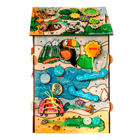 ZOO drewniana zabawka — ścianka z aktywnościami