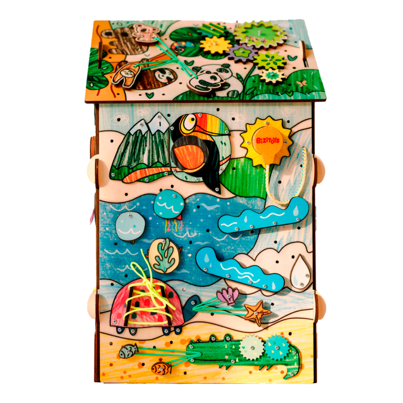 ZOO drewniana zabawka — ścianka z aktywnościami - 3