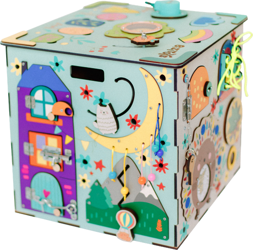 Busy Cube XL Lunar — Cubo Sensoriale Montessori Spazio