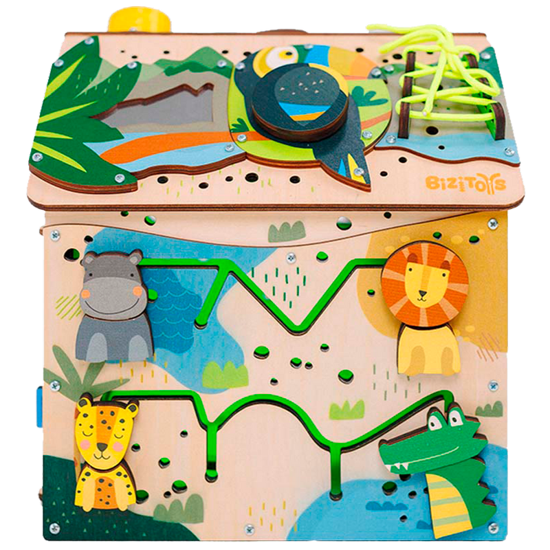Busy Cube Safari widok z boku — kostka manipulacyjna z motywem safari dla dzieci - 2