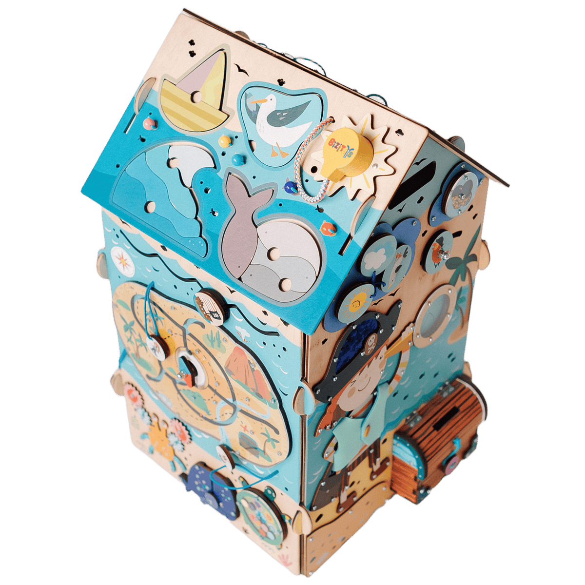 Busy House Pirate dach z klapą — prezent na roczek dla chłopca - 5