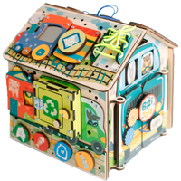 Kostka manipulacyjna Busy Cube Road — drewniana kostka sensoryczna montessori BiziToys