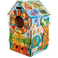 Tablica manipulacyjna Busy House Jungle — drewniana zabawka montessori dla dzieci BiziToys